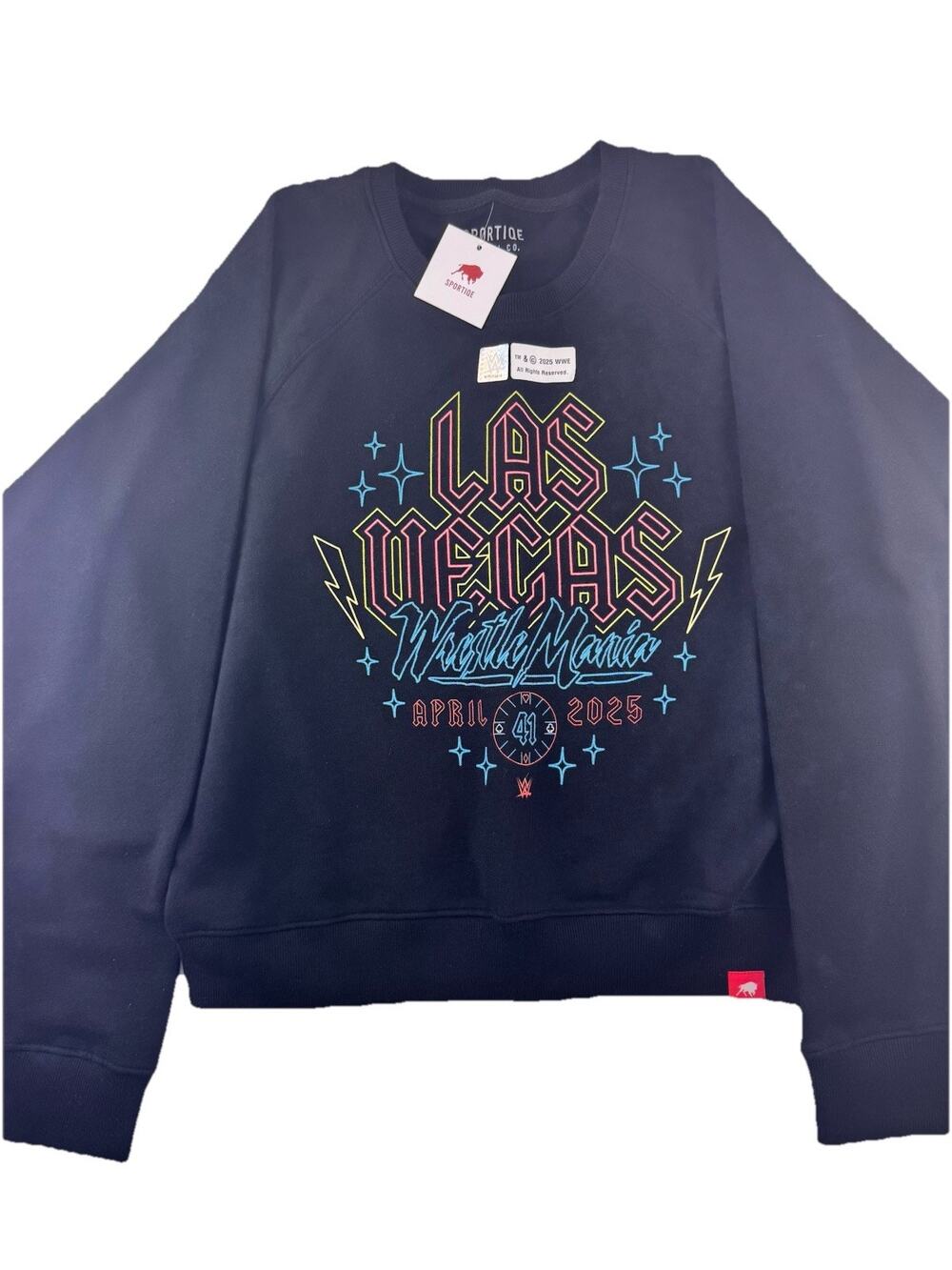 WrestleMania 41 Sportiqe Women’s Large Las Vegas Sweatshirt NWT WWE